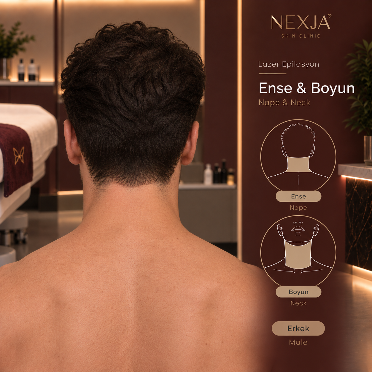 Erkek ense-boyun buz lazer epilasyon İstanbul Falcon Pro 4 Nexja