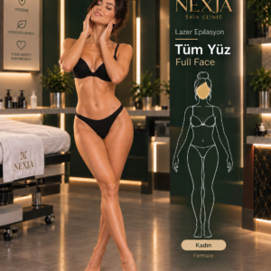 Kadın tüm yüz lazer epilasyon İstanbul – Falcon Pro 4 Diode Buz Lazer Nexja Skin Clinic