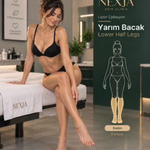 Kadın yarım bacak buz lazer epilasyon İstanbul – Falcon Pro 4 Diode Buz Lazer Nexja Skin Clinic