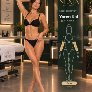Kadın yarım kol buz lazer epilasyon İstanbul – Falcon Pro 4 Diode Buz Lazer Nexja Skin Clinic